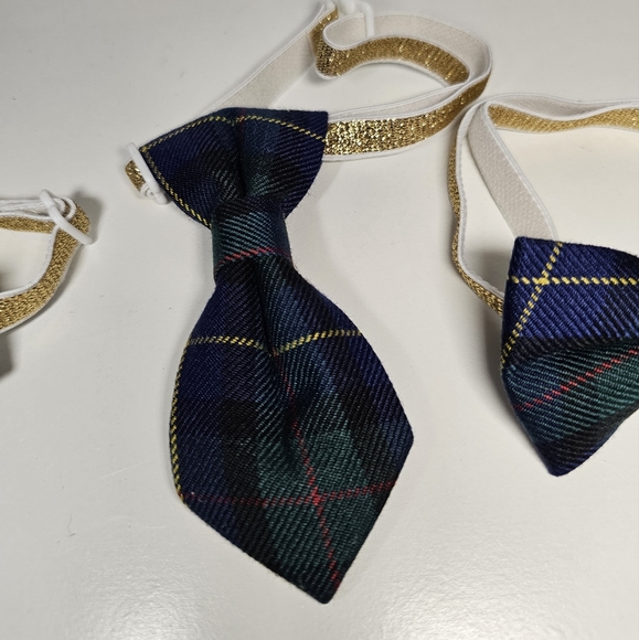 Dog Bows 3pk Neck Tie PLAID NEW - Picture 6 of 9